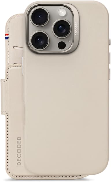 Decoded Leather Detachable Wallet iPhone 16 Pro Harmaa