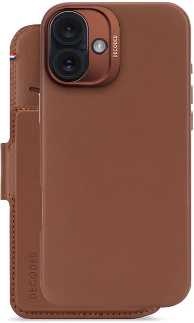 Decoded Leather Detachable Wallet iPhone 16 Plus Tan