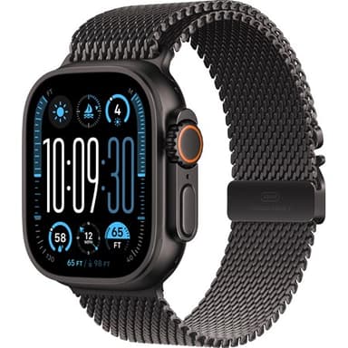 Apple Watch Ultra 2 GPS + Cellular 49mm Black Titanium Case with Black Titanium Milanese Loop - L 