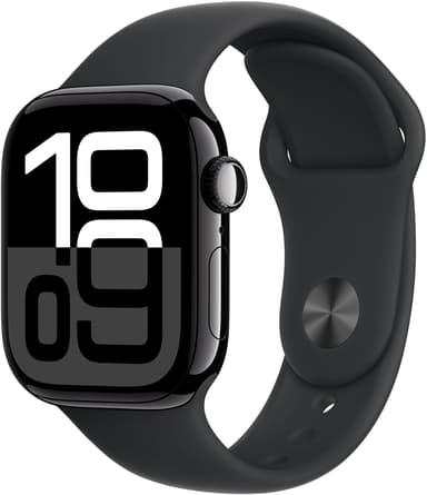 Apple Watch Series 10 GPS 42mm Jet Black Aluminium Case with Black Sport Band - S/M Musta