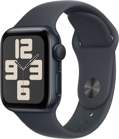 Apple Watch SE GPS 40mm Midnight Aluminium Case with Midnight Sport Band - S/M Marinblå