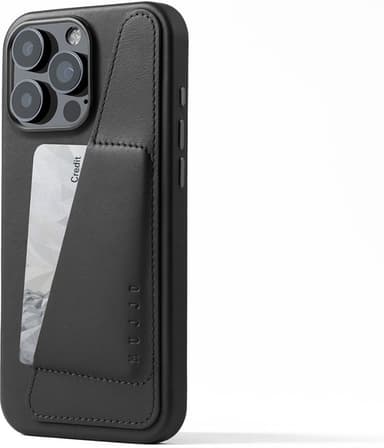 Mujjo Lommebokveske i skinn iPhone 16 Pro Max Sort