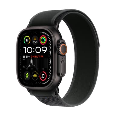 Apple Watch Ultra 2 GPS + Cellular 49mm Black Titanium Case with Black Trail Loop - S/M Sort