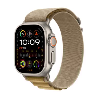 Apple Watch Ultra 2 GPS + Cellular 49mm Natural Titanium Case with Tan Alpine Loop - Small Titanium