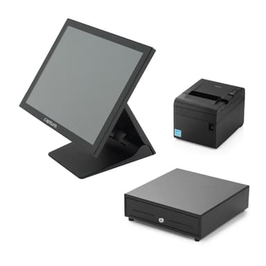 Capture Stingray 15" POS-System J6412 8/256GB Win10 IoT + Kvitteringsprinter + Kasseskuffe 