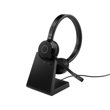 Jabra Evolve 65 TE Headset Kabel & Trådlös Huvudband Kontor/callcenter USB Type-A Bluetooth Laddningsställ Svart USB Type-A Svart Microsoft Teams