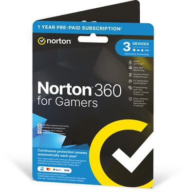 Norton 360 for Gamers 3 enheder 1 år 