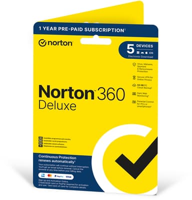 Norton 360 Deluxe 5 enheder 1 år 