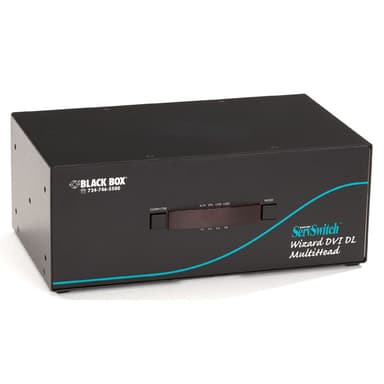 Black Box KVM Switch - 3X DVI-D Dl Audio USB 2.0 4-Port 