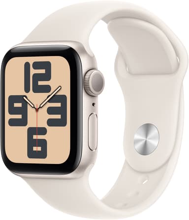 Apple Watch SE GPS 40mm Starlight Aluminium Case with Starlight Sport Band - S/M Beige