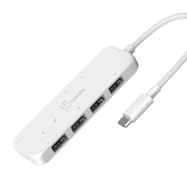 J5 Create Eco-Friendly USB-C to 4-Port Type-A Gen 2 Hub USB 3.2 Gen 1 (3.1 Gen 1) Type-C USB 3.2 Gen 2 (3.1 Gen 2) Type-A