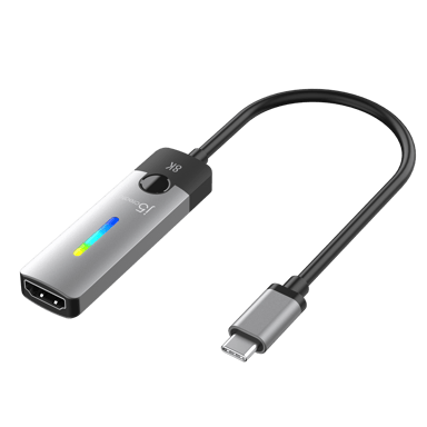 J5 Create JCA157-N USB-C to HDMI 2.1 8K Adapter 0.1m USB-C HDMI Grå, Svart