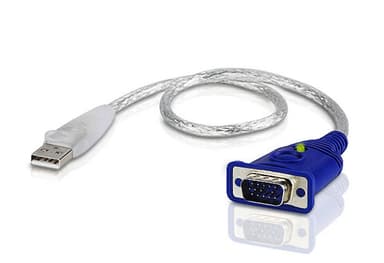 Aten 2A-130G VGA EDID Emulator 0.35m. USB Type-A VGA (D-Sub) Blå Sølv