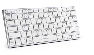 Voxicon BT400 Trådløst Tastatur – Bluetooth, PC/Mac, Kompakt, Hvit Trådløs Nordisk