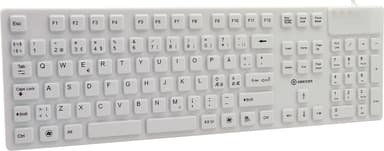 Voxicon Näppäimistö Wired Silicone IP68 white Langallinen Pohjoismainen
