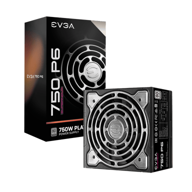 EVGA SuperNOVA 750 P6 power supply unit 750 W 24-pin ATX ATX Zwart 750W ATX 80 PLUS Platinum Voeding