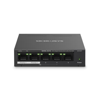 Mercusys MS105GP Network Switch Gigabit Ethernet (10/100/1000) Power over Ethernet (PoE) Black 