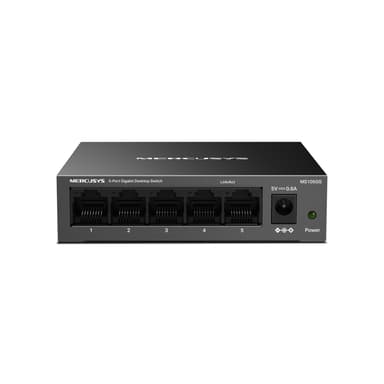 Mercusys MS105GS nätverksswitchar Ohanterad Gigabit Ethernet (10/100/1000) Svart