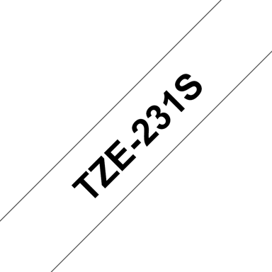 Brother Tape 12mm TZe-231S2 Svart/Vit Retail Pack 