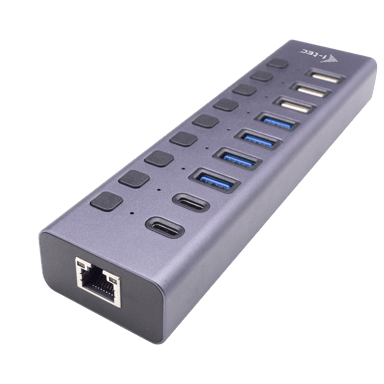 I-Tec USB-A/USB-C Charging HUB 9port W/LAN 60W USB 2.0 Type-C RJ-45, USB 2.0, USB 3.2 Gen 1 (3.1 Gen 1) Type-A, USB 3.2 Gen 1 (3.1 Gen 1) Type-C, USB Type-C