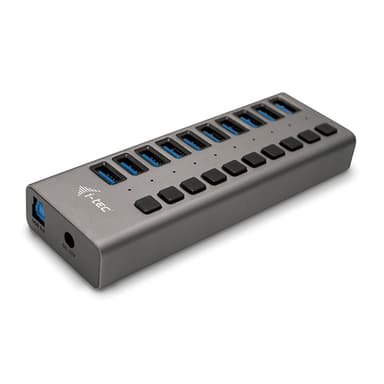 I-Tec USB 3.0 Charging HUB 10port 48W 1m Harmaa
