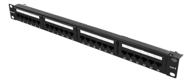 Deltaco Patchpanel Svart Cat6 1U
