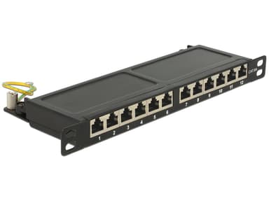 Delock Patchpanel Svart Cat6a 0.5U
