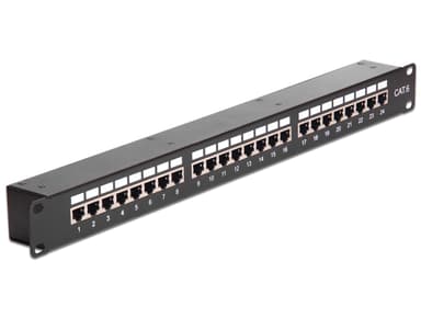 Delock Patchpanel Zwart Cat6 1U