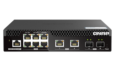 QNAP QSW-M2106R-2S2T netværksswitch Administreret L2 10G Ethernet (100/1000/10000) 1U Sort