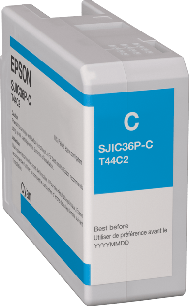Epson Blæk Cyan SJIC36P(C) 80ml - Color Works C6000/C6500