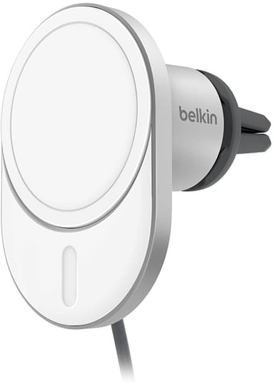 Belkin Car Vent Mount Qi2 15W Hvit Sølv 1.5m