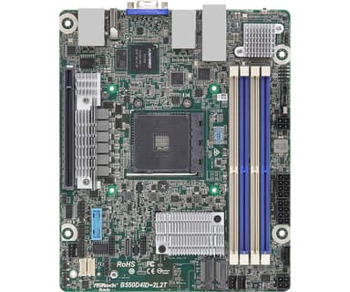 ASRock B550D4ID-2L2T moderkort AMD B550 Uttag AM4 Mini-ITX Socket AM4 Mini-ITX
