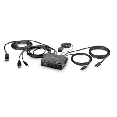 Startech 2-Port Hybrid Cable KVM-switch Svart 