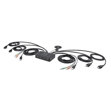 Startech 2-Port Dual Monitor KVM-switch Svart 
