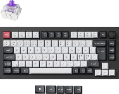 Keychron Q1 HE 75% Trådbunden och trådlös Gateron Double-Rail Magnetic Nebula Nordisk