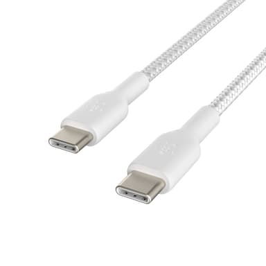 Belkin USB-C Till USB-C Kabel Flätad 1m USB-C USB-C Blanc, Vit