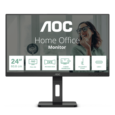 AOC 24P3CV computer monitor 60,5 cm (23.8") 1920 x 1080 Pixels Full HD LED Zwart 23.8" 1920 × 1080pixels IPS 16:9 100Hz