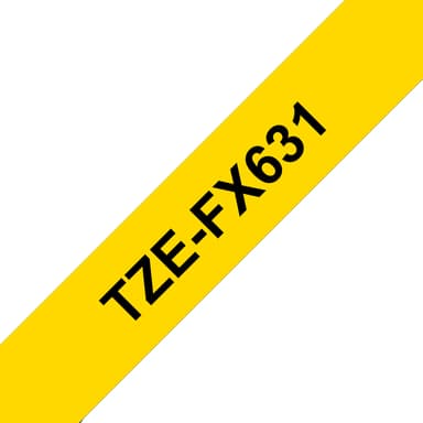 Brother Tape 12mm TZe-FX631 Svart/Gul Flexibel 