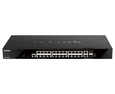 D-Link DGS-1520-28 nettverkssvitsj Håndtert L3 10G Ethernet (100/1000/10000) 1U Sort
