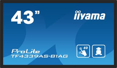 Iiyama TF4339AS-B1AG beeldkrant Digitale signage flatscreen 108 cm (42.5") LED 500 cd/m² 4K Ultra HD Zwart Touchscreen Type processor Android 24/7 42.5" IPS 500cd/m² 3840 x 2160pixels