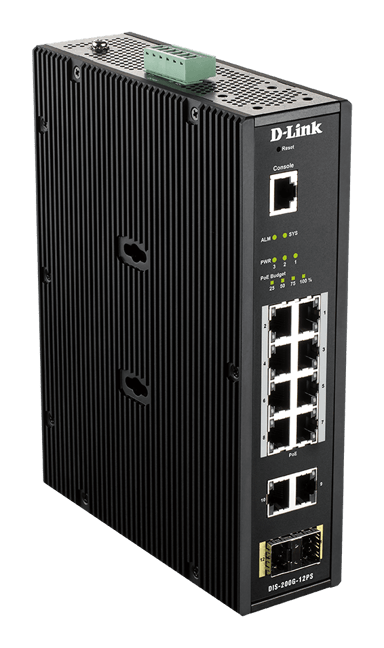D-Link DIS-200G-12PS netwerk-switch Managed L2 Gigabit Ethernet (10/100/1000) Power over Ethernet (PoE) Zwart 