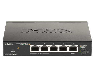 D-Link DGS 1100 v2 5-Port Smart PoE Switch 18W 