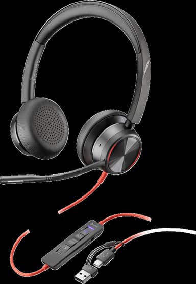 HP Poly Blackwire 8225 Stereo USB Type-C / USB Type-A Microsoft Teams Svart