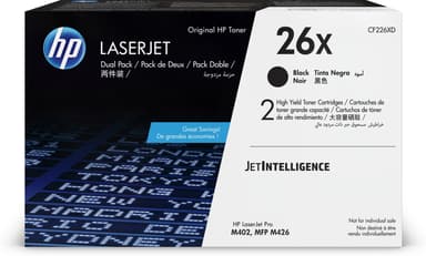 HP Toner Svart 26X 9K - CF226XD 2-Pack 