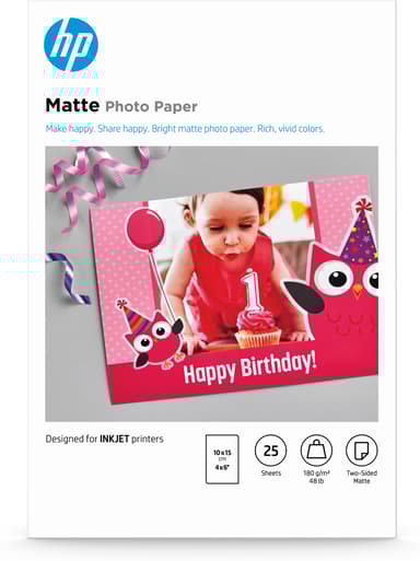 HP Paperi Valokuva Matta FSC 10x15cm 180g 25-arkki
