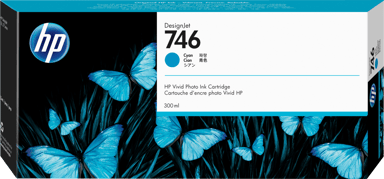 HP Blæk Cyan 746 300ml - DesignJet Z6/Z9+ 