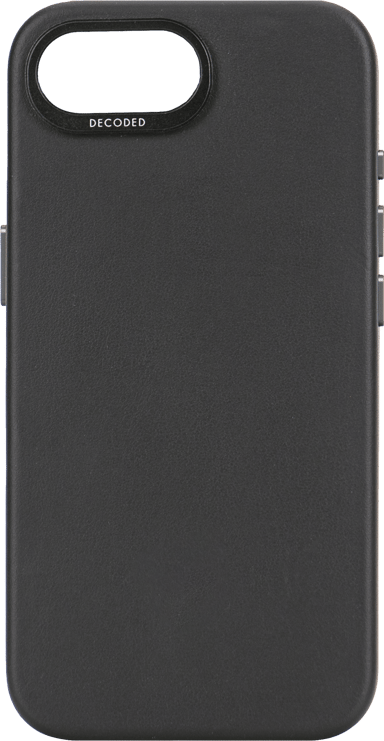 Decoded Leather Backcover iPhone 16e, iPhone 17e Svart