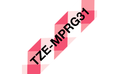 Brother Tape 12mm TZe-MPRG31 Zwart/Rood Gingham 