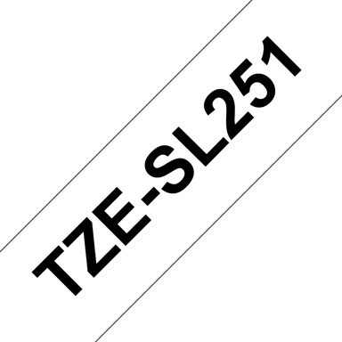 Brother Tape 24mm TZe-SL251 Selvlamineret Sort/Hvid 