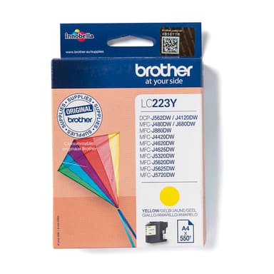 Brother Blekk Gul LC223Y, 550-SHEETS 